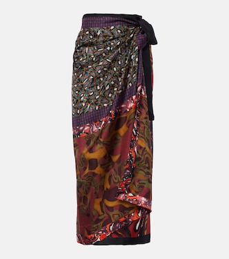 Scarfy printed silk wrap skirt | Dries Van Noten