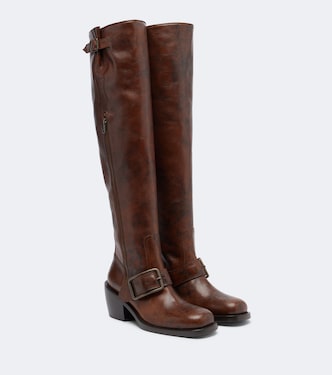 Leather over-the-knee boots | Dries Van Noten