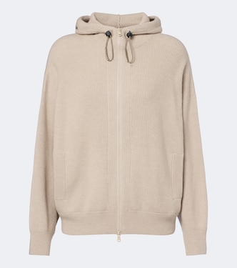 Wool, cashmere, and silk zip-up cardigan | Brunello Cucinelli