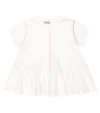 Cotton jersey peplum top | Il Gufo