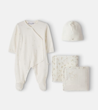 Baby Set aus Strampler, Mütze, zwei Decken und Milchzahndose | Bonpoint
