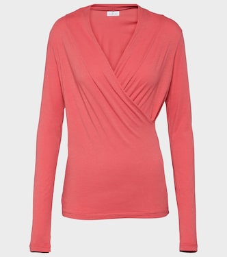 Meri cotton-blend wrap top | Velvet