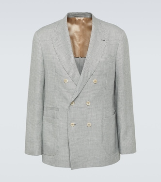 Blazer en lin à carreaux | Brunello Cucinelli