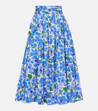 Floral cotton-blend midi skirt | Carolina Herrera