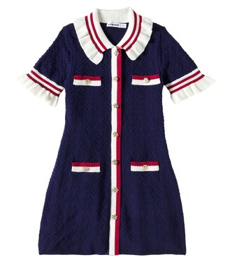 Ruffled pointelle dress | Self-Portrait Kids