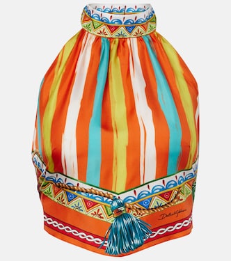 Striped halterneck silk top | Dolce&Gabbana