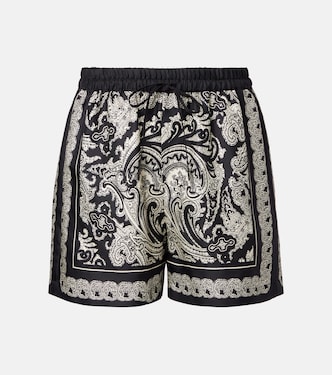 Frances paisley silk twill shorts | Nili Lotan
