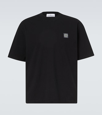 Camiseta de jersey de algodón bordada | Stone Island