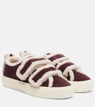 Shearling-trimmed suede sneakers | Inuikii