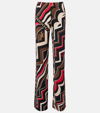 Printed jersey satin straight pants | Pucci