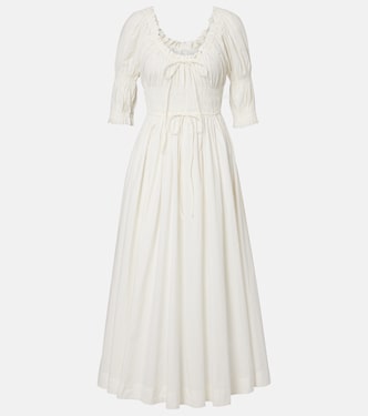 Shirred cotton midi dress | Dôen