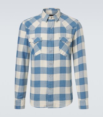 Buffalo checked cotton and linen shirt | RRL