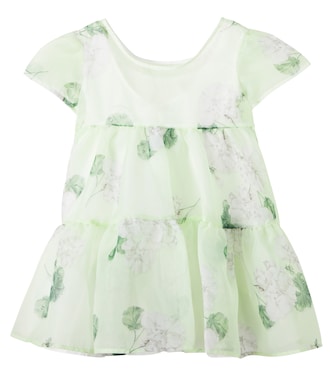 Floral tiered organza dress | Monnalisa