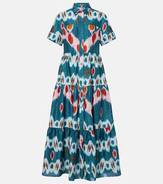 Printed tiered cotton shirt dress | Erdem