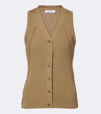 Ribbed knit cotton-blend top | Max Mara