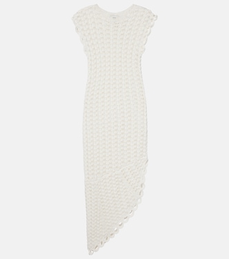 Malena asymmetric scalloped crochet midi dress | Loulou de Saison