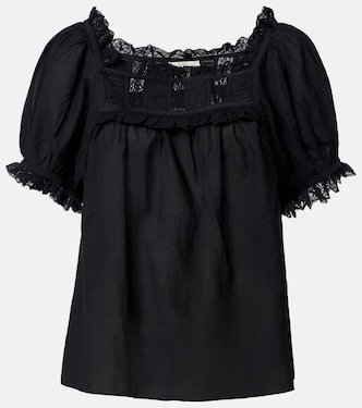 Frances lace-trimmed cotton-blend top | Dôen