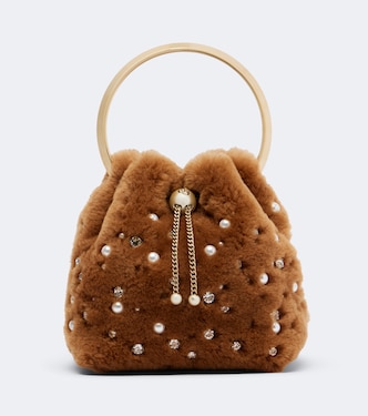 Bucket Bag Bon Bon Small aus Shearling | Jimmy Choo