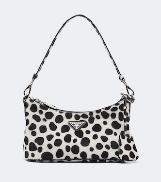 Mini printed calf hair shoulder bag | Prada