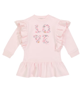 Printed stretch-cotton dress | Monnalisa