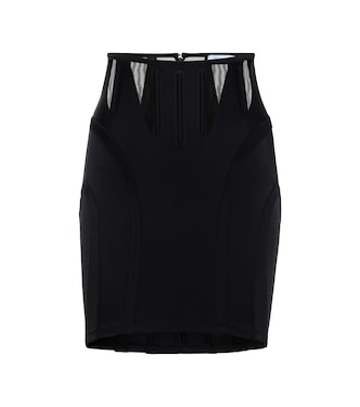 Minifalda con panel de malla | Mugler