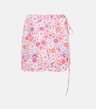 Minifalda wrap de tiro alto floral | Reina Olga