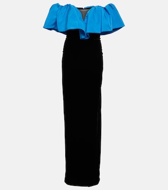 Ruffle-trimmed taffeta gown | Monique Lhuillier