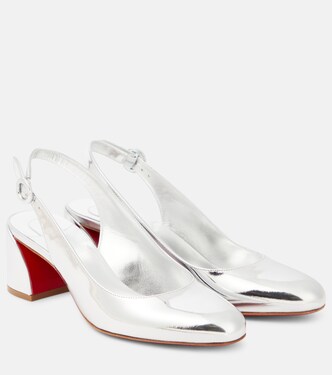 Salones So Jane Sling de piel metalizada | Christian Louboutin