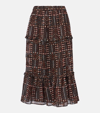Diya printed tiered cotton maxi skirt | Marant Etoile