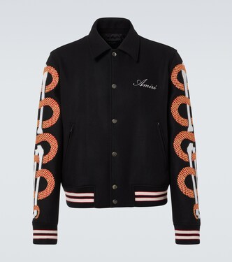 Veste teddy Amiri Snake Bones en laine mélangée | Amiri