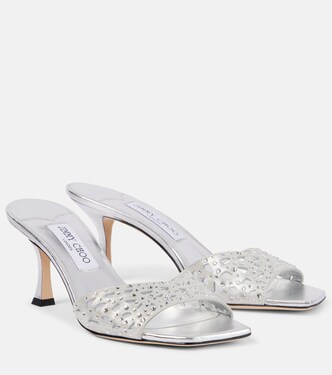 Skye 70 embellished satin mules | Jimmy Choo