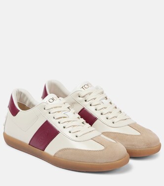 Tod's Tabs suede-trimmed leather sneakers | Tod's