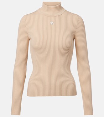 Reedition ribbed-knit mockneck sweater | Courrèges