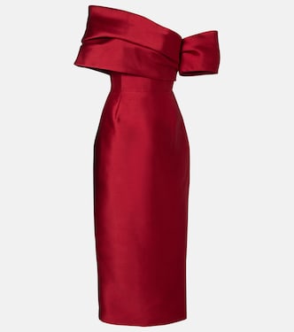 Mirla off-shoulder satin cocktail dress | Solace London
