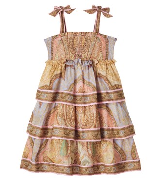 Awaken shirred tiered cotton dress | Zimmermann Kids