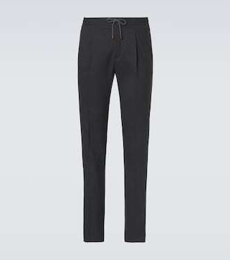 Virgin wool tapered pants | Slowear