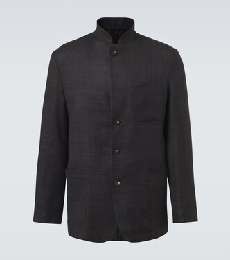 Nehru silk jacket | Saman Amel