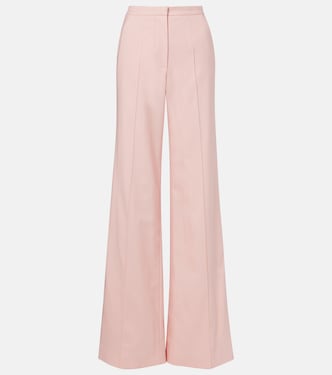 Pleated wool-blend wide-leg pants | Costarellos