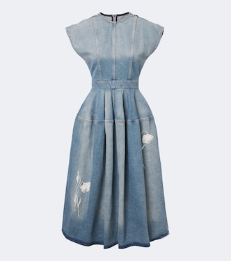 Verzierter Midirock aus Denim | Erdem