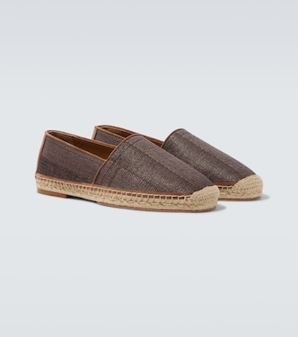 Leather-trimmed espadrilles | Brunello Cucinelli