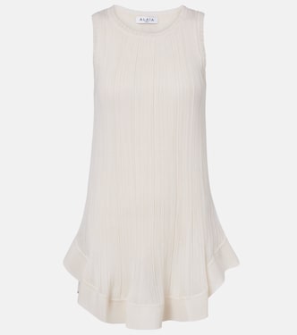 Vestido corto de seda plisado | Alaïa