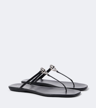 Interlocking G leather thong sandals | Gucci
