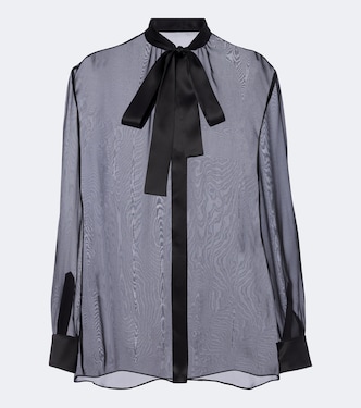 Sheer tie-neck silk chiffon blouse | Dolce&Gabbana