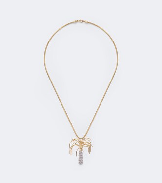 Palmier 9kt and 18kt gold pendant necklace with diamonds | Yvonne Léon