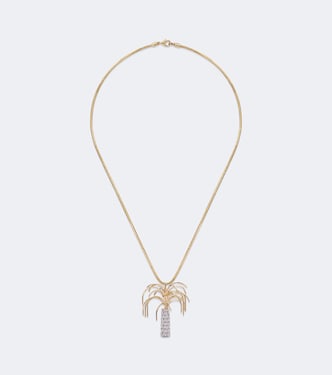 Palmier 9kt and 18kt gold pendant necklace with diamonds | Yvonne Léon