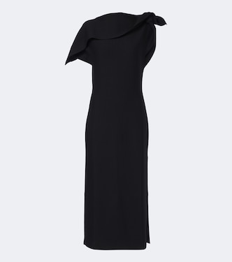 Draped wool-blend midi dress | Oscar de la Renta