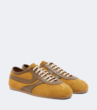  Leather-trimmed suede sneakers | Dries Van Noten