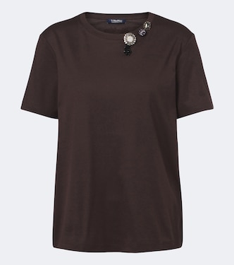 Embellished cotton-blend jersey T-shirt | 'S Max Mara