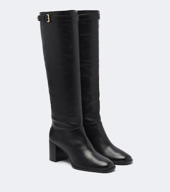 Leather knee-high boots | Prada