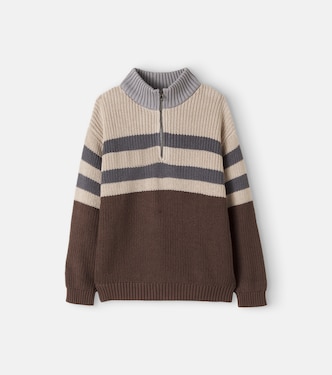 Simo colorblocked cotton sweater | Wheat